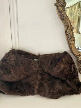 Plush  Vintage Dark Brown  fur Throw/Wrap